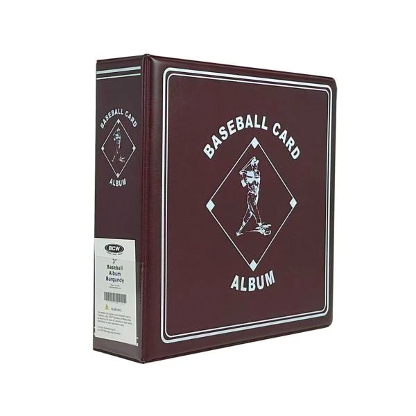 3 In. Album - Baseball - Burgundy 1 3 In. Album - Baseball - Burgundy