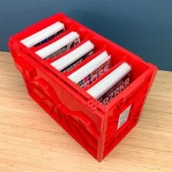 Short Comic Book Bin - Red 12 Short Comic Book Bin - Red -Bcwsupplies Sales Store 1 cbb short red 6 4dividers brzrkr