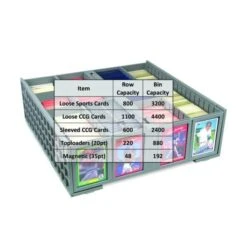 Collectible Card Bin - 3200 - Gray -Bcwsupplies Sales Store 1 ccb 3200 gry 4 cardbincapcity sports