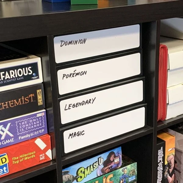 Card Game Box - 3 Row - Black With White 4 Card Game Box - 3 Row - Black With White - Image 4