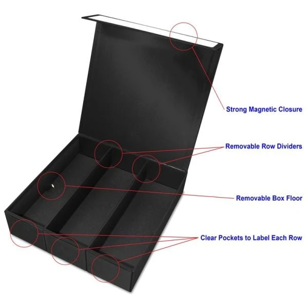 Card Game Box - 3 Row - Black With White 5 Card Game Box - 3 Row - Black With White - Image 5