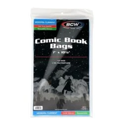 Resealable Current/Modern Comic Bags - Thick -Bcwsupplies Sales Store 1 cur r thick 5 top down