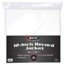 12 Inch Record Paper Jacket - No Hole - White