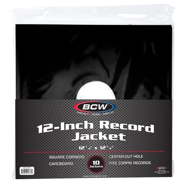 12 Inch Record Paper Jacket - With Hole - Black 1 12 Inch Record Paper Jacket - With Hole - Black