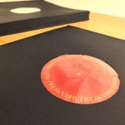 12 Inch Record Paper Inner Sleeves - Polylined - With Hole - Black -Bcwsupplies Sales Store 1 prs12 pl sc wh blk 3 stack record