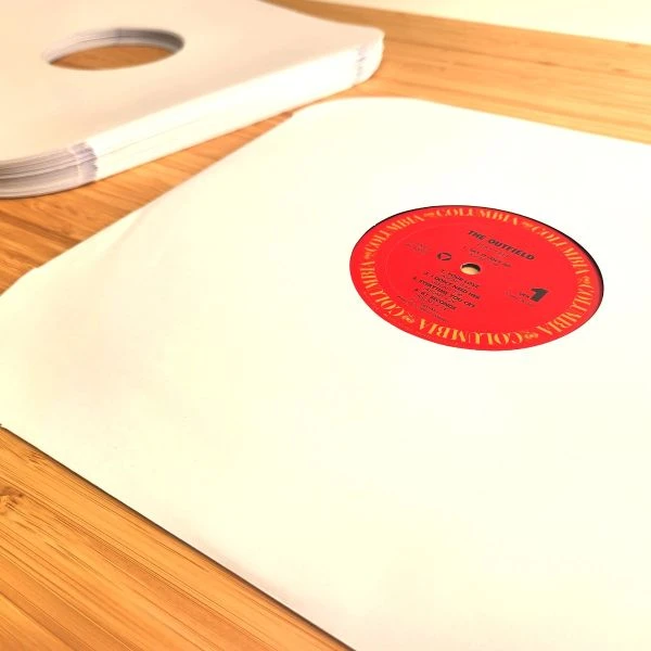 12 Inch Record Paper Inner Sleeves - Round Corners - With Hole - White 3 12 Inch Record Paper Inner Sleeves - Round Corners - With Hole - White - Image 3