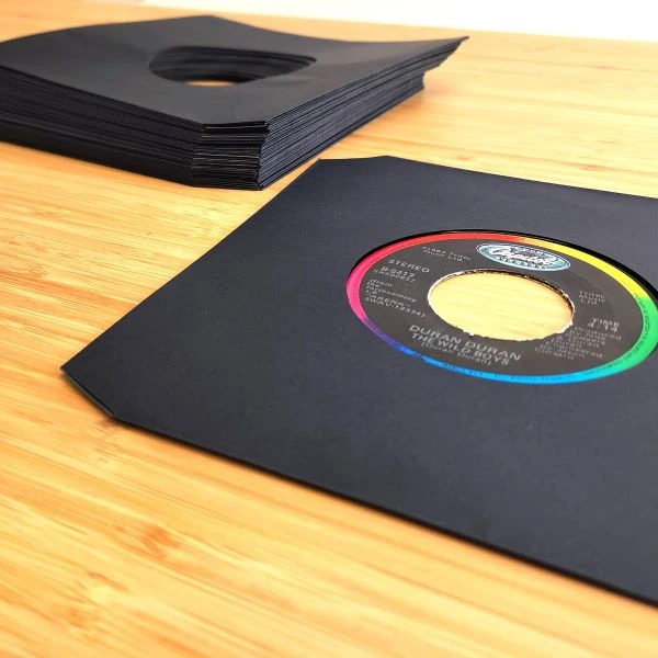 7 Inch Record Paper Inner Sleeve - Cut Corners - Black 2 7 Inch Record Paper Inner Sleeve - Cut Corners - Black - Image 2