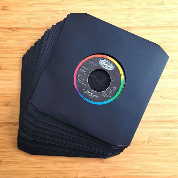7 Inch Record Paper Inner Sleeve - Cut Corners - Black 5 7 Inch Record Paper Inner Sleeve - Cut Corners - Black - Image 5
