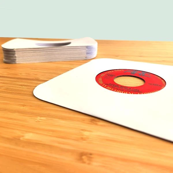 7 Inch Record Paper Inner Sleeves - Round Corners - With Hole - White 1 7 Inch Record Paper Inner Sleeves - Round Corners - With Hole - White