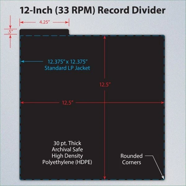 12" Record Divider - Black 4 12" Record Divider - Black - Image 4