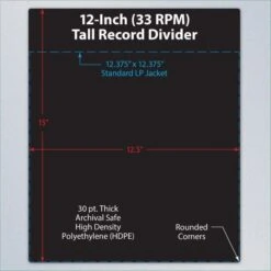 12" Record Divider - Tall - Black 9 12" Record Divider - Tall - Black -Bcwsupplies Sales Store 1 rd12 t blk info