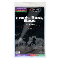 Resealable Silver/Regular Comic Bags - Thick 10 Resealable Silver/Regular Comic Bags - Thick -Bcwsupplies Sales Store 1 sil r thick 5 top down