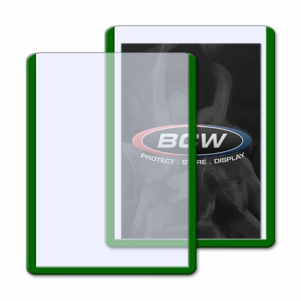3x4 Topload Card Holder - Green Border 2 3x4 Topload Card Holder - Green Border - Image 2