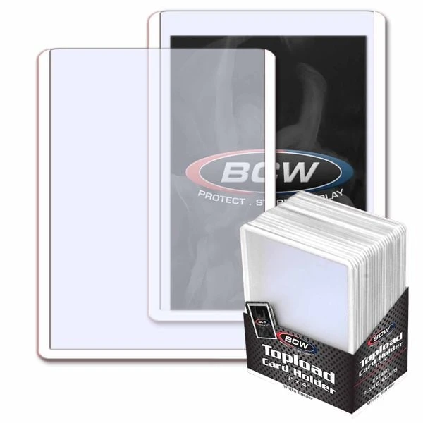 3x4 Topload Card Holder - White Border 1 3x4 Topload Card Holder - White Border